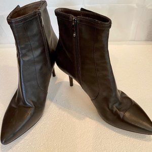 Via Spiga Brown Leather Heeled Bootie, 10